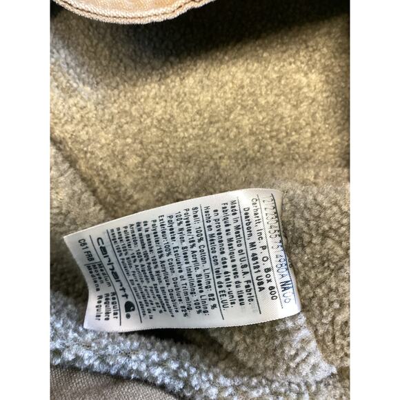 Carhartt Sandstone Ridge Coat/Sherpa Lined 100% Cotton Men Size Medium - Picture 6 of 6